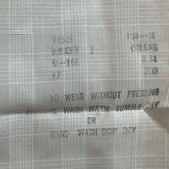 Vintage Sear's Mens Perma Prest White Button Down Shirt. Short Sleeve Size 17 - Picture 4 of 7